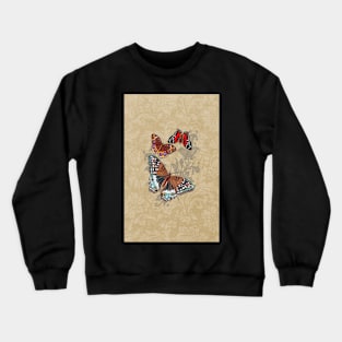 Butterflies on Brown Floral Crewneck Sweatshirt